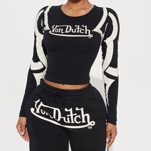 Von Dutch Black and White Women's long sleeve top